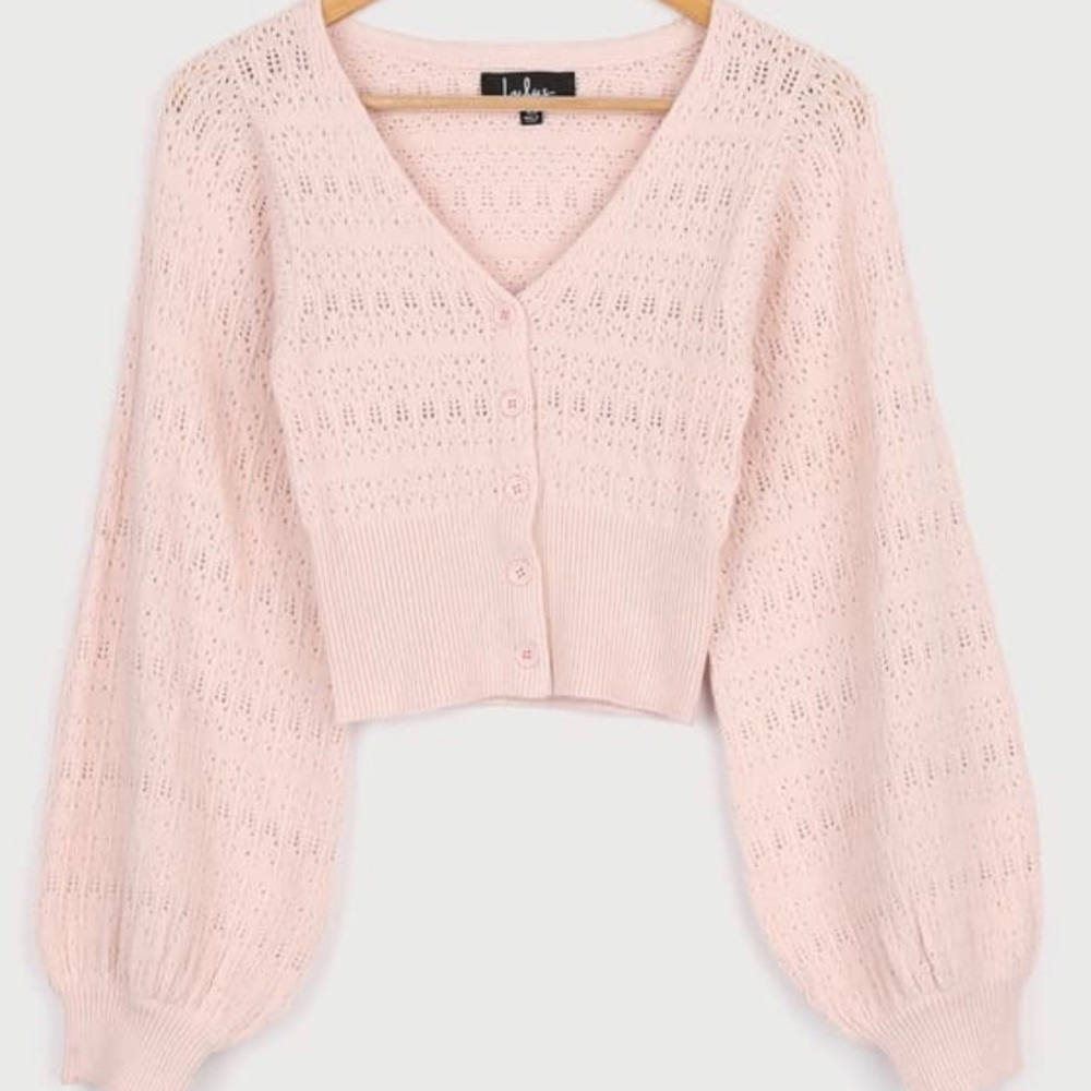 Lulu’s Constantly Cute Pale Pink Cardigan